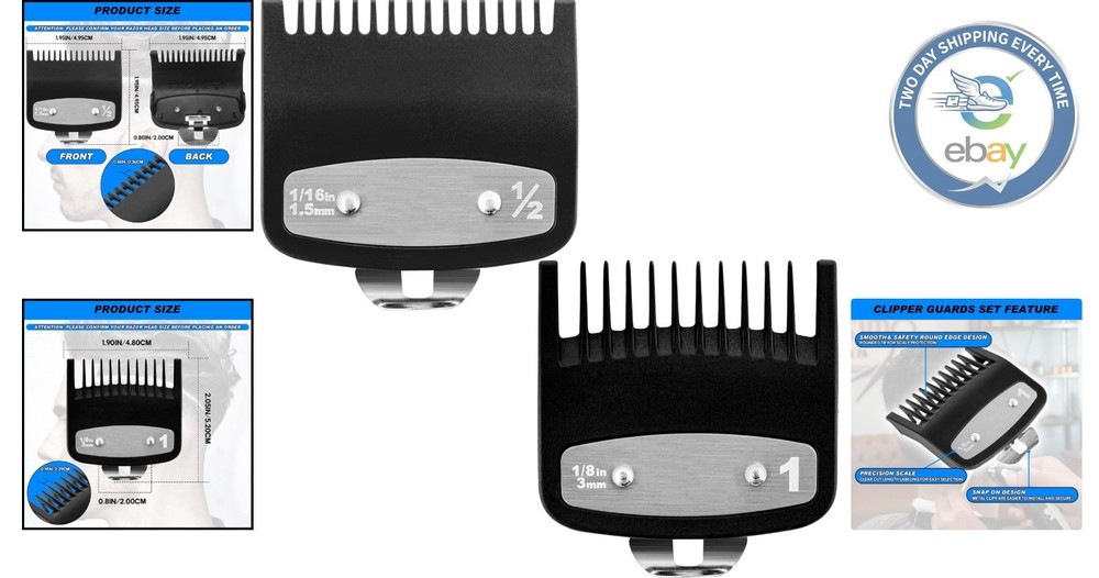 Durable Hair Clipper Guards Set - 2pcs with Guide Combs for Effortless Styling