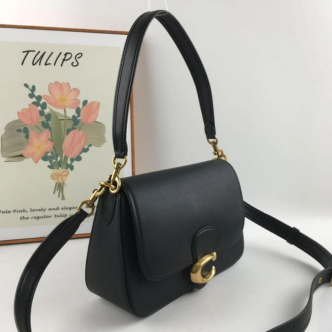 Coach C4823 Leather Soft Tabby Shoulder Bag 2 Way Crossbody Black Outlet