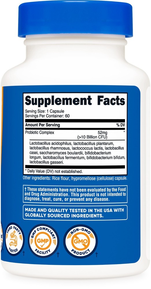 Nutricost Probiotic Complex (10 Billion CFU) 60 Capsules