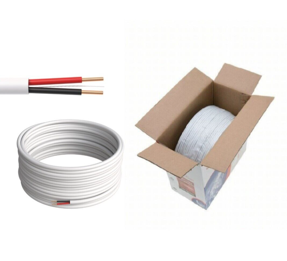 Alarm Security Cable 22/2 Gauge 500FT SOLID UTP CCA Conductor Unshielded Wire