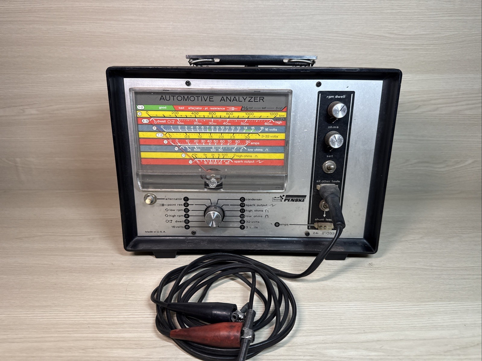 Vintage Sears Penske 244.21033 Automotive Analyzer With Leads