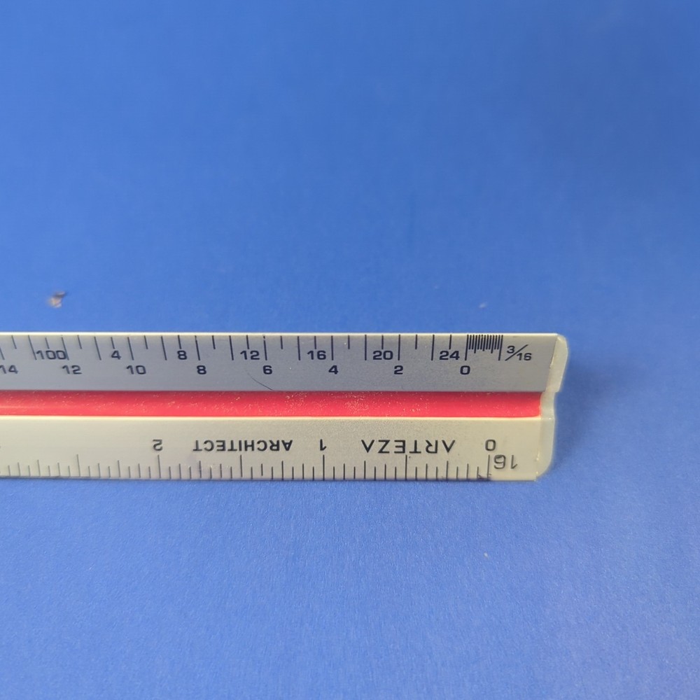 Arteza 12" Triangular Drafting Architects Scale aluminum