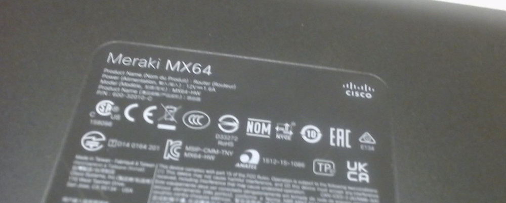 Cisco Meraki MX64( Switch Router)