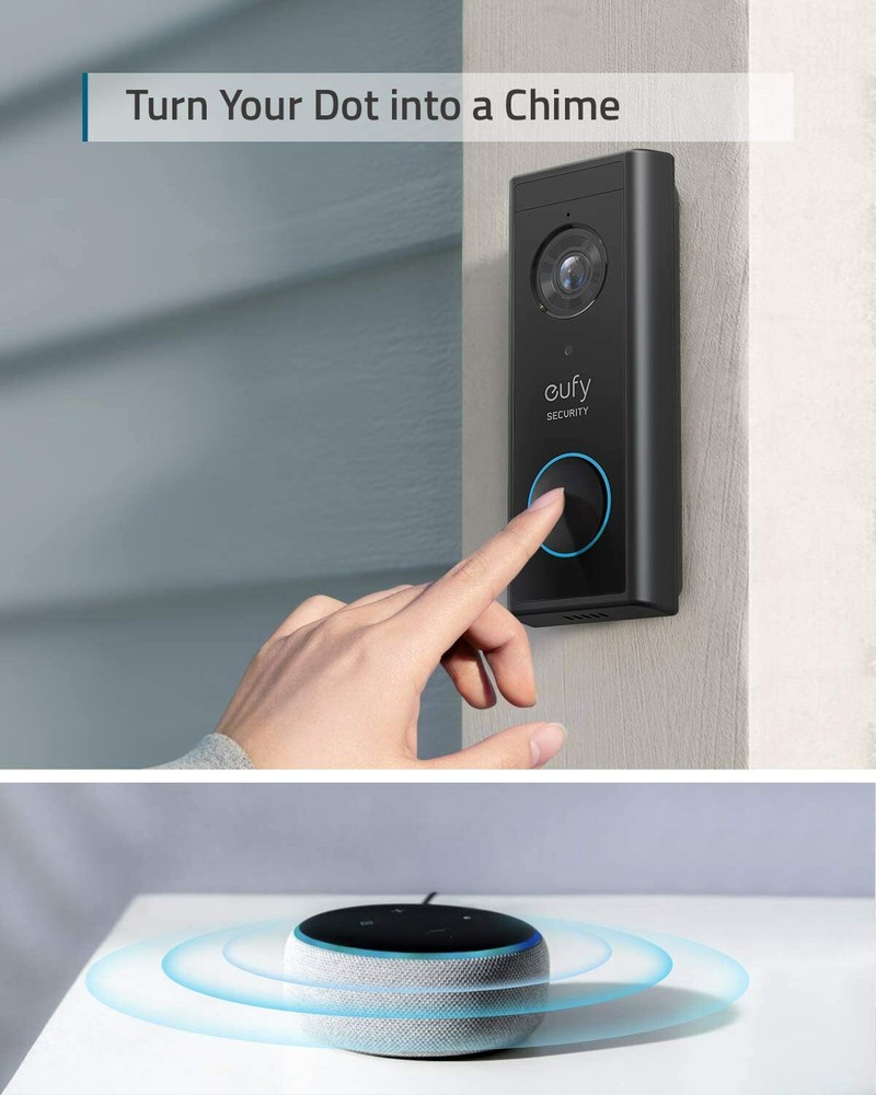 eufy Wireless Video Doorbell 2K Security Camera Intercom Local Storage HomeBase2