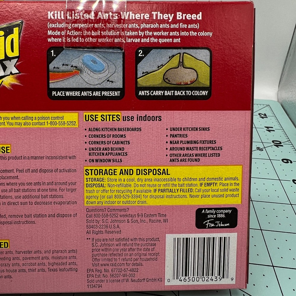 Raid Max Liquid Ant Bait 8 Count Value Pack kils indoors Queen Colony x 2 boxes