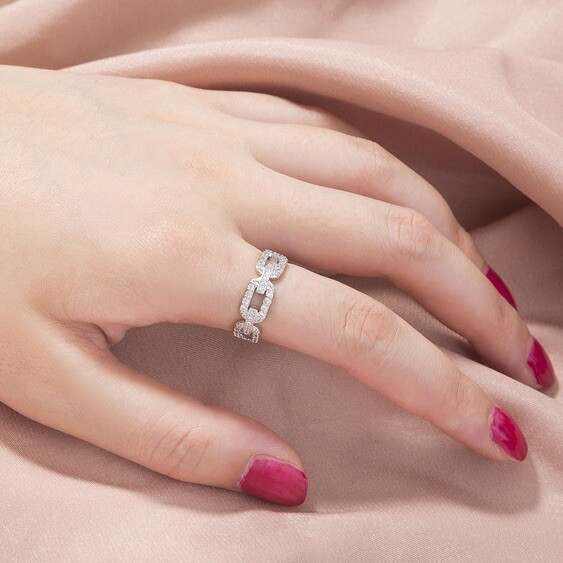 Chain Link Ring, Chain Design Ring, Adjustable Chain Link Ring Women Men Gift