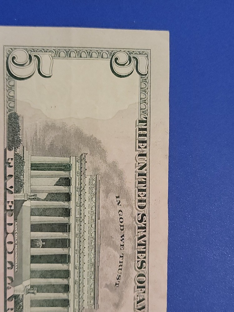 $FIVE DOLLAR BILL Trinary Repeater Fancy Serial Number with bleed through error!