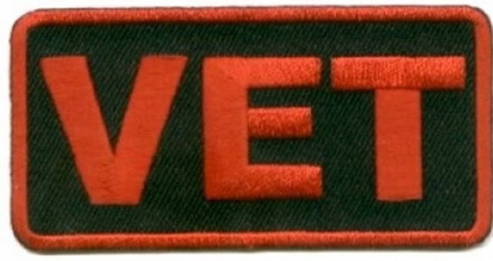 Red Vet Patch Veteran Patch POW Embroidered Biker Patch Military Patch