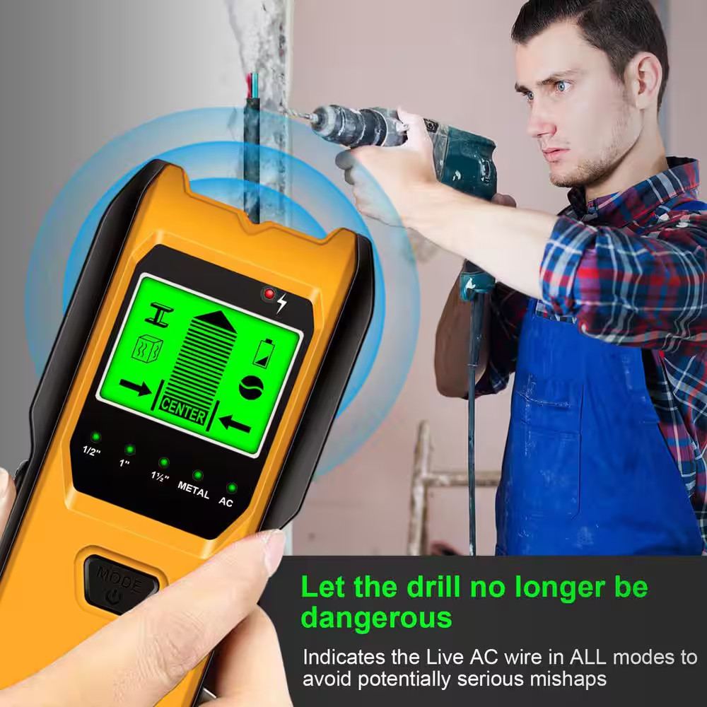 5 in 1 Multifunction Wall Scanner Stud Finder with Upgraded Smart Sensor HD LCD