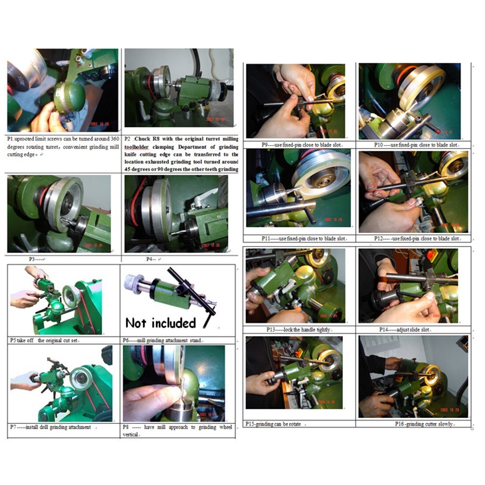 220V U2 Universal Cutter Grinder Sharpener End Mill Grinder 3.94" Dia. 5200RPM