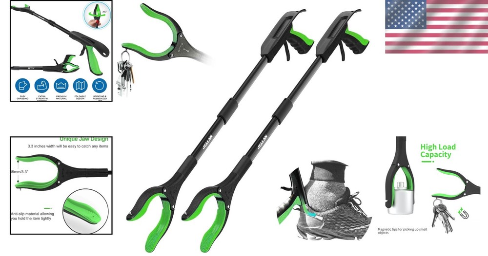 2-Pack 32" Grabber Reacher Tool + Magnetic Tip