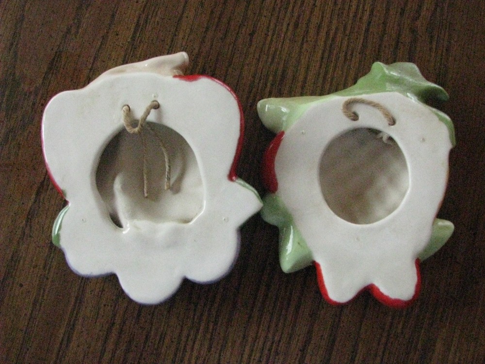 Vintage 2 Ceramic Fruit Decor Apple Plums Pineapple Strawberries