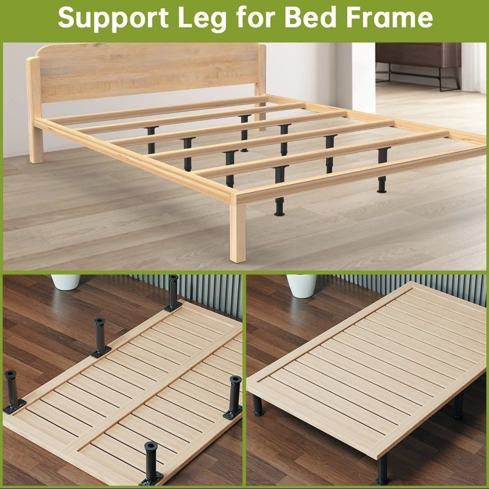 4 Pack Adjustable Support Leg Replacement for Bed Frame Wood Slats