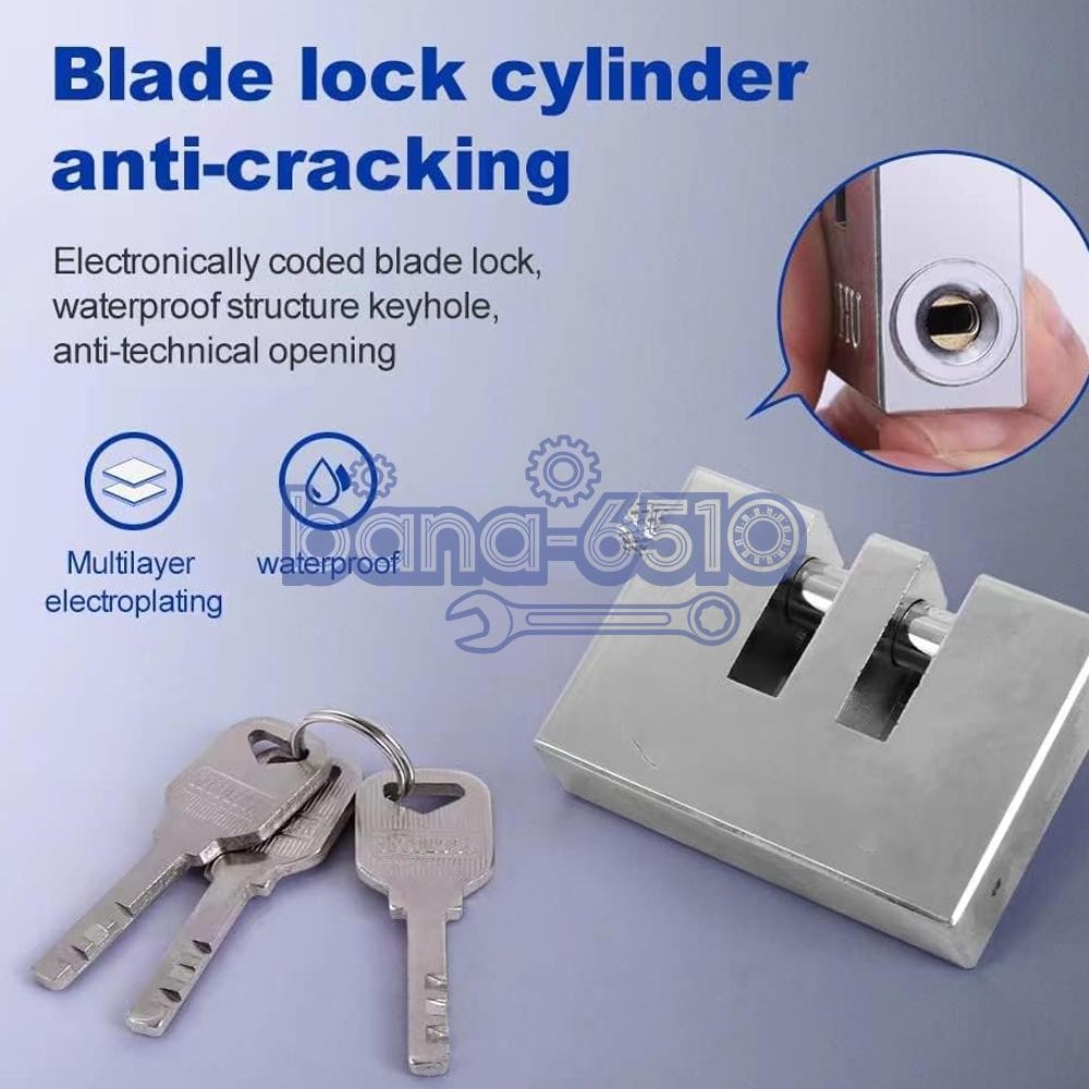 Stainless Steel Brake Pedal Lock Security Car Auto Clutch Lock Anti-theft 3Key