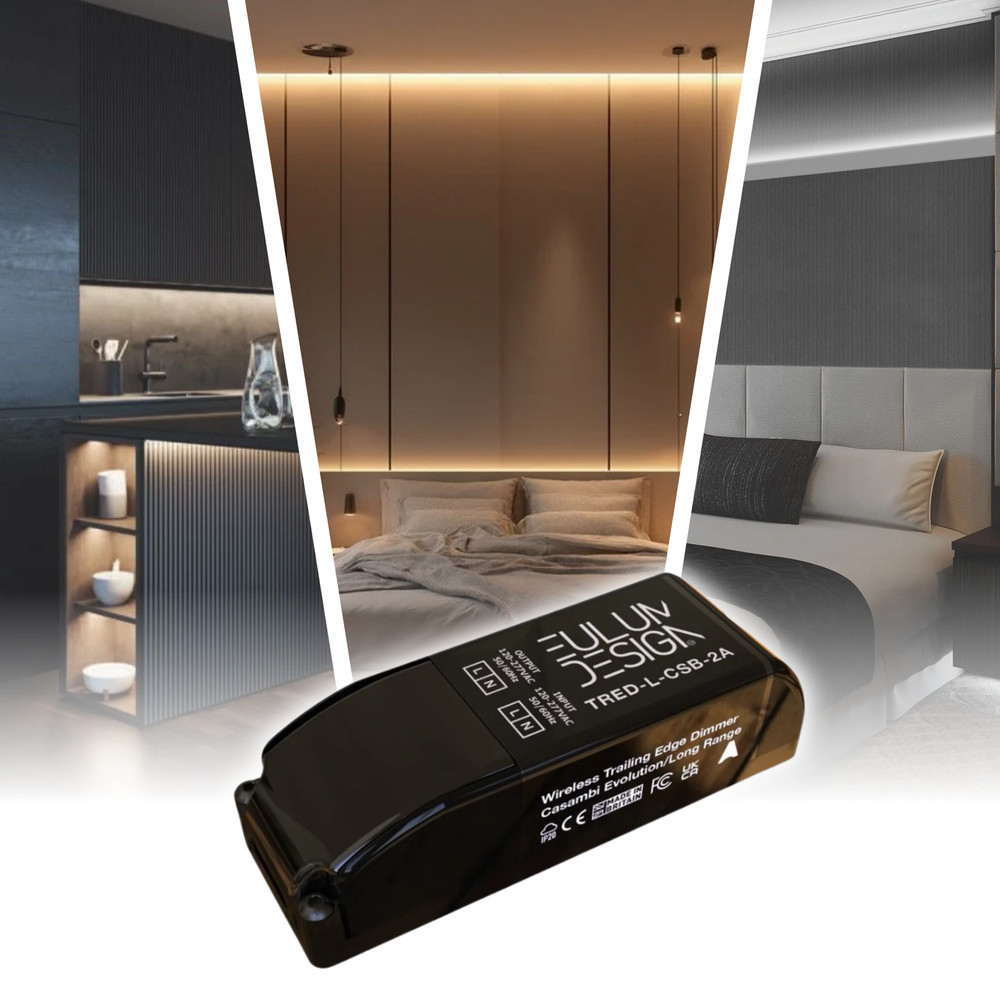 Casambi Single Channel Long-Range Wireless Trailing Edge Dimmer ~ Eulum TRED-CSB