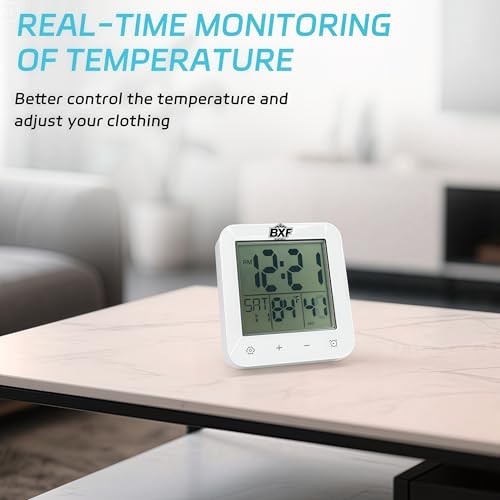Digital Shower Clock Waterproof,Bathroom Extra Large LCD Screen Wall White