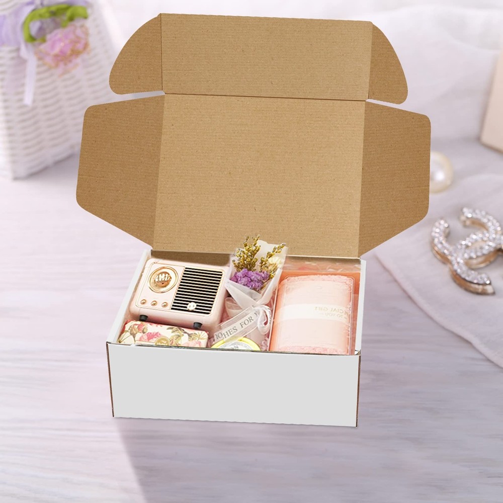 30 Pack 8x6x3 inches White Shipping Boxes, Corrugated Mailer Boxes, Packaging...