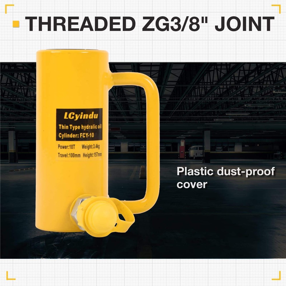 10T Hydraulic Cylinder Jack Ram 4" Stroke Solid Single Acting Lifting Jack