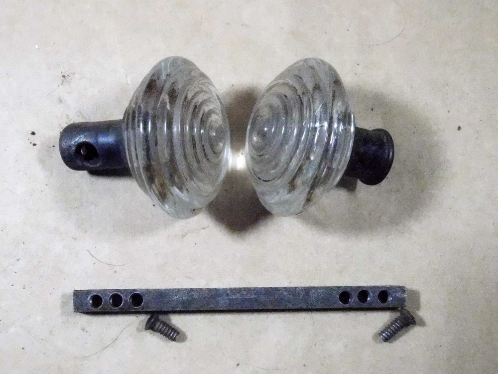 Antique glass beehive door knobs