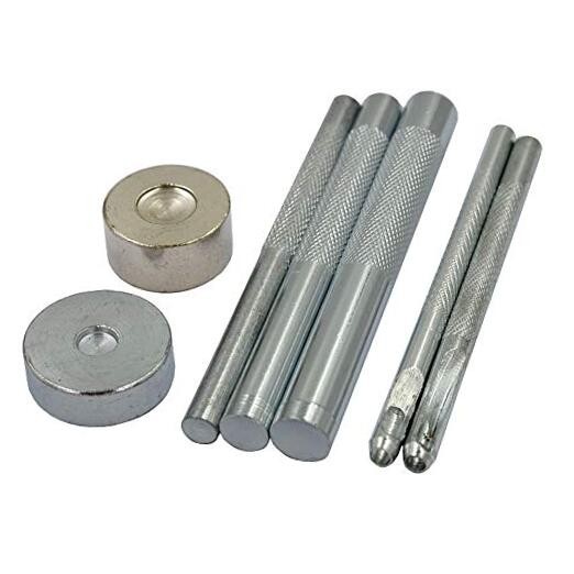 DGOL 7 pcs Metal Domed Rivet Fixing Setting Tool Spike Rivets 7pcs Rivet Setter