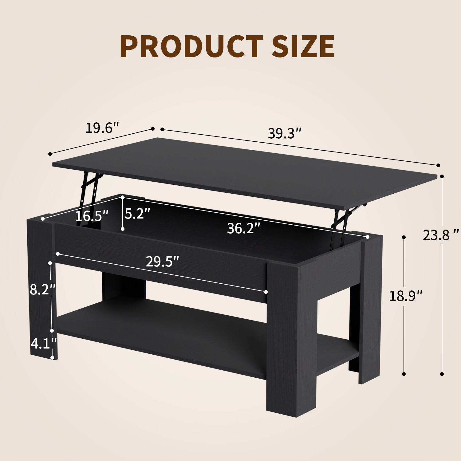 Coffee Table Lift Top Coffee Tables with Hidden Compartment and Storage Shelf