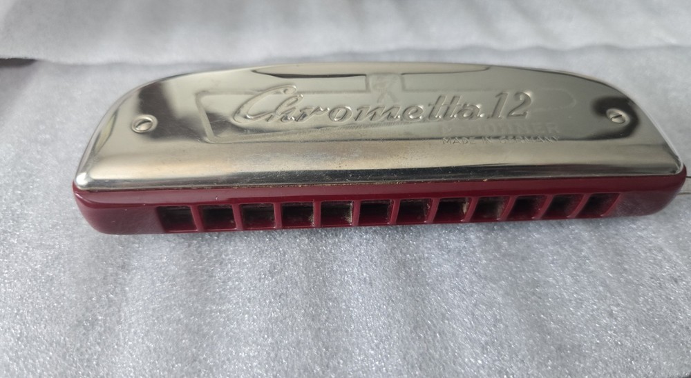 Hohner Chrometta 12 Chromatic Harmonica Key C Germany w/ Case Tested