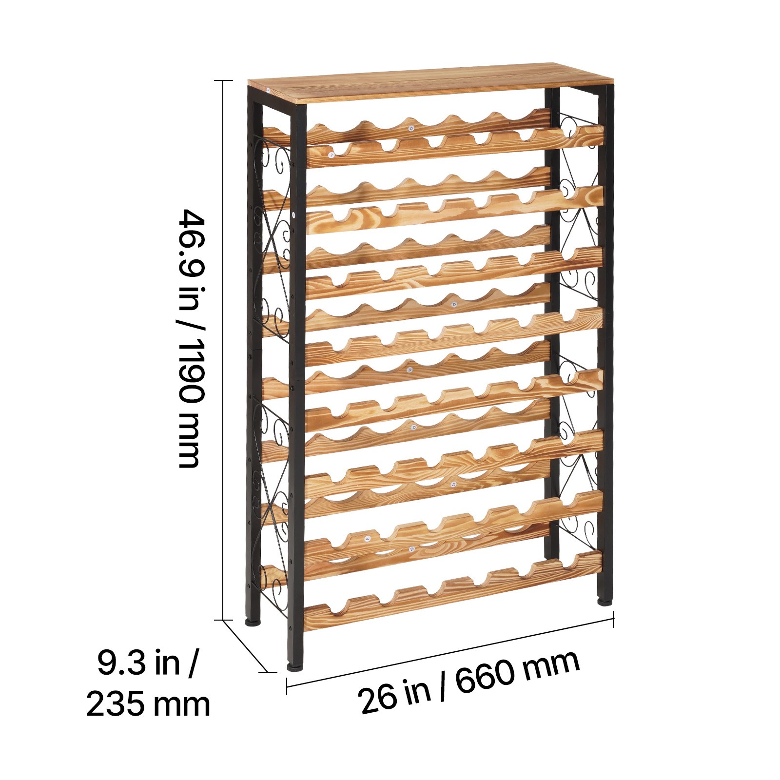 Uimoso 48-Bottle Wine Rack, 8-Tier Freestanding Floor Wine Storage Organizer