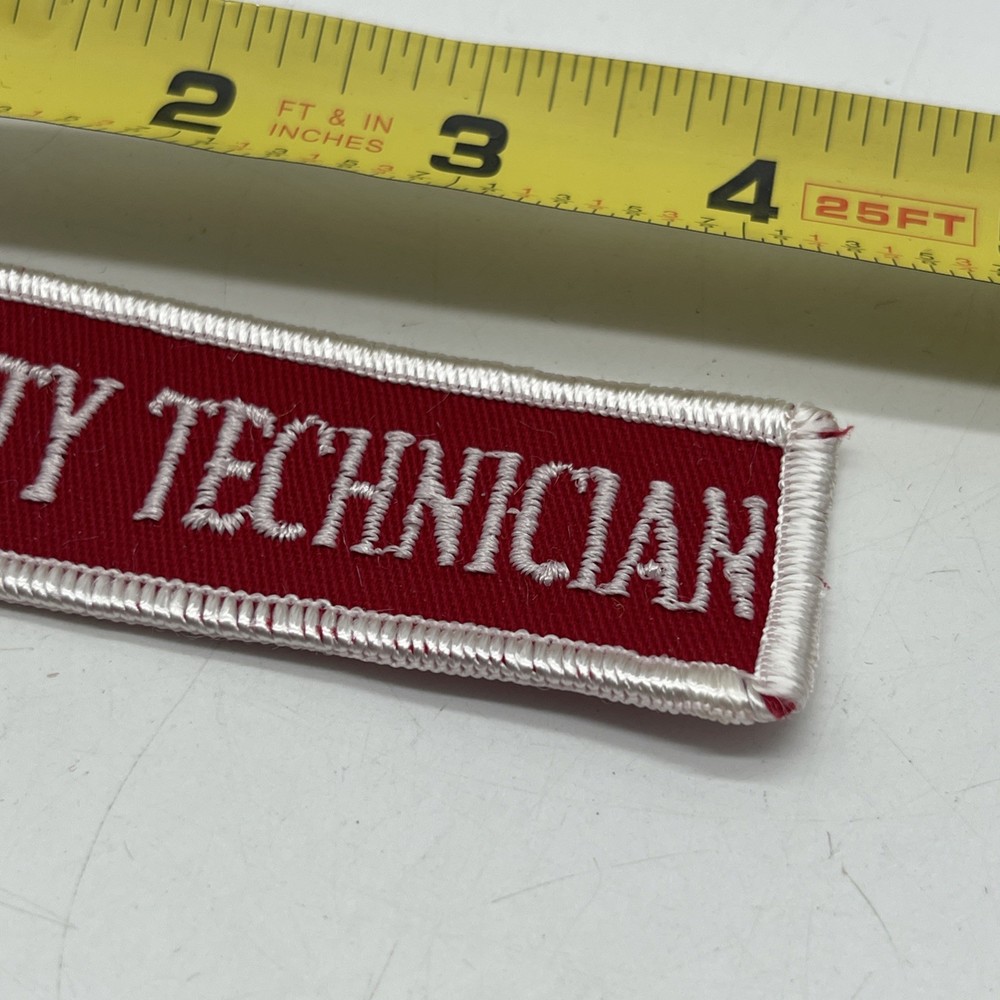 Older Security Technician Tab Patch Should Chest Label Tab Patch 4.5” Red White