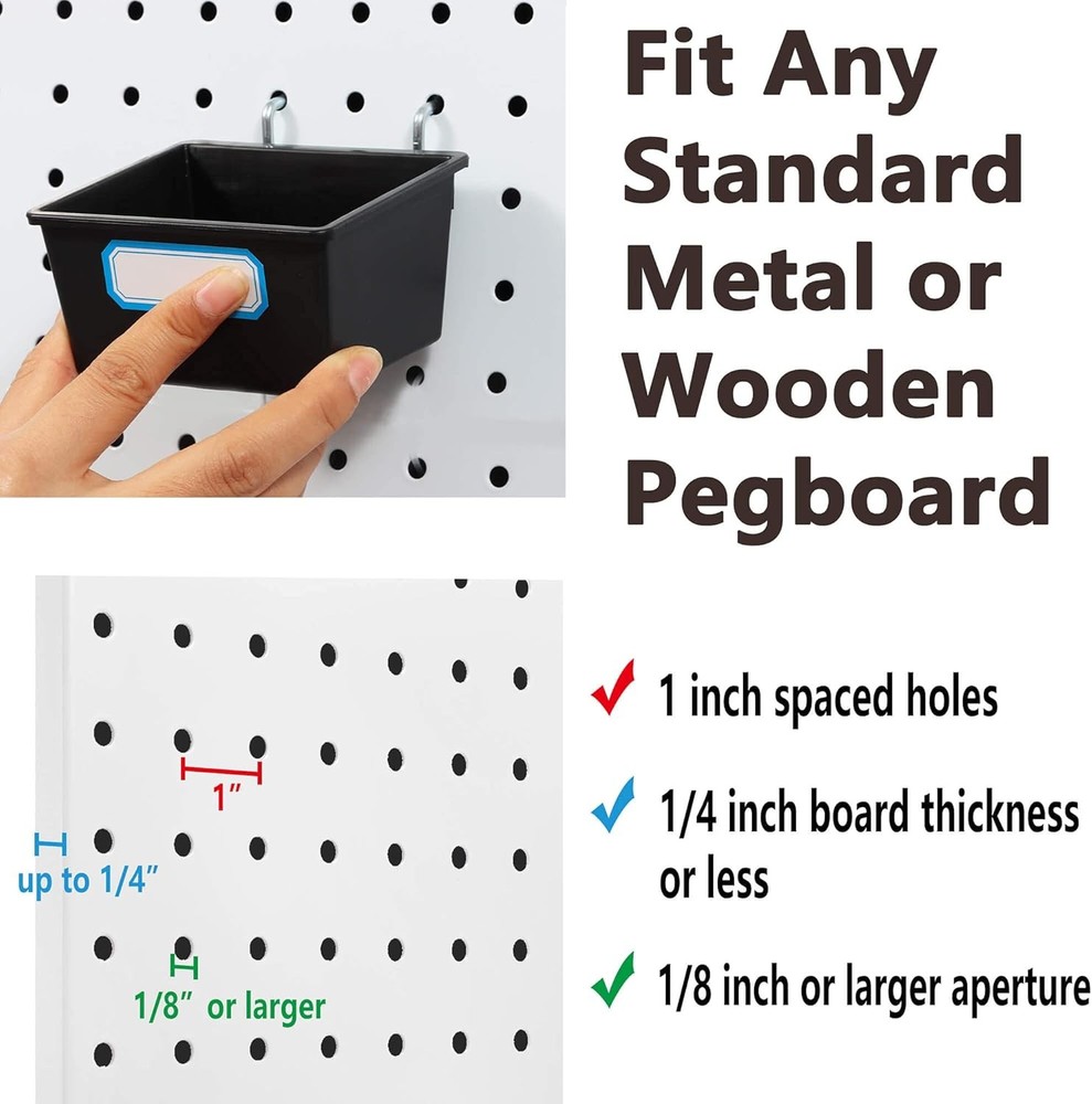 Pegboard Hooks Bins Locks Tool Organizing Storage Accessories