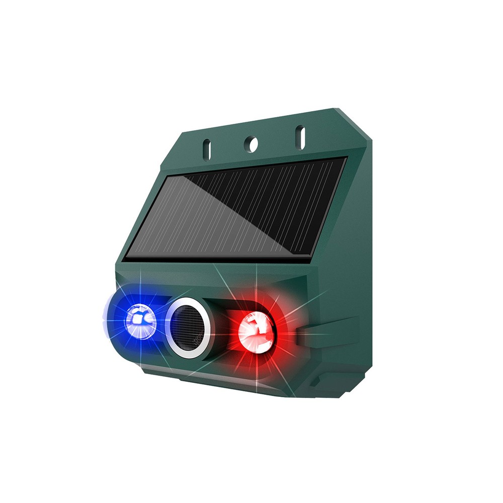 4-Solar Motion Sensor Alarm With Strobe Light For Outdoor Security