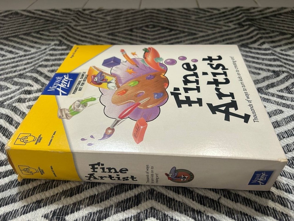 Microsoft Fine Artist Macintosh Software Boxed Promo Sample Missing Disk 1