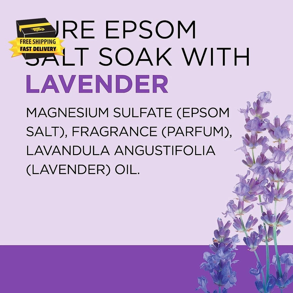 Epsom Salt Soaking Solution, Soothe & Sleep, Lavender, 3Lbs ⭐️⭐️⭐️⭐️⭐️