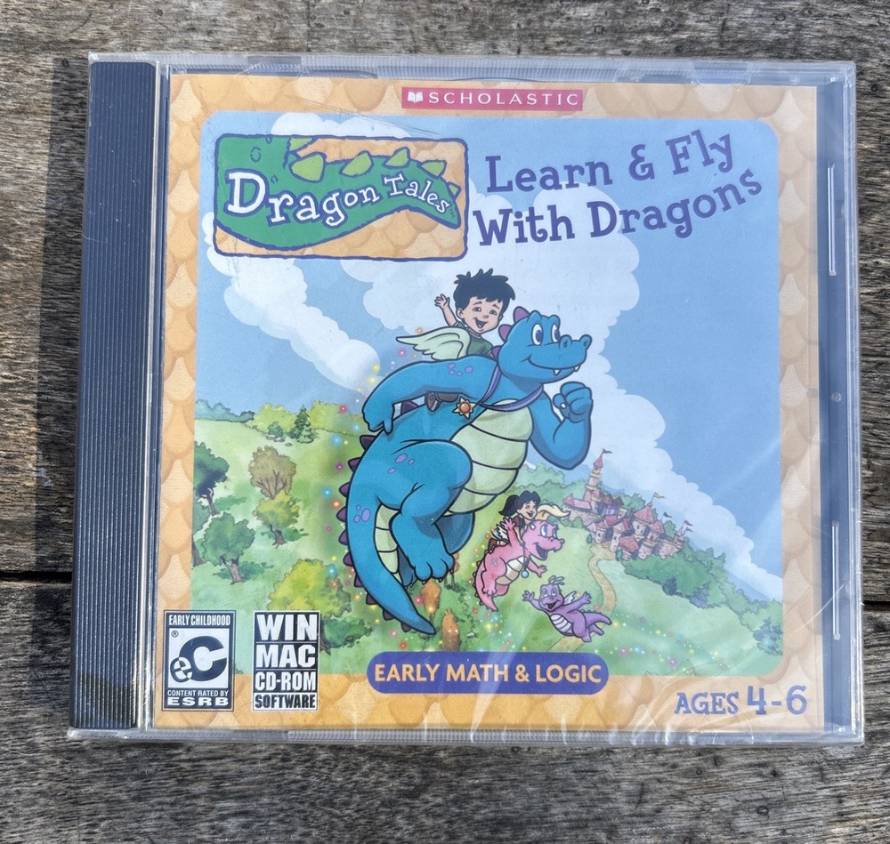 Scholastic Dragon Tales Learn & Fly With Dragons Early Math&Logic WIN MAC CD-ROM