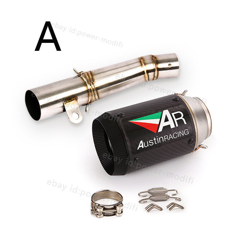 For Yamaha YZF R6 2006-2024 Slip On Exhaust System Mid Pipe 60mm Carbon Muffler