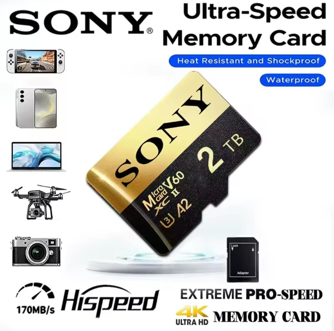 Sony 2TB Ultra Micro SD/TF Memory Card 2TB FAST DATA TRANSFER FREE ADAPTER
