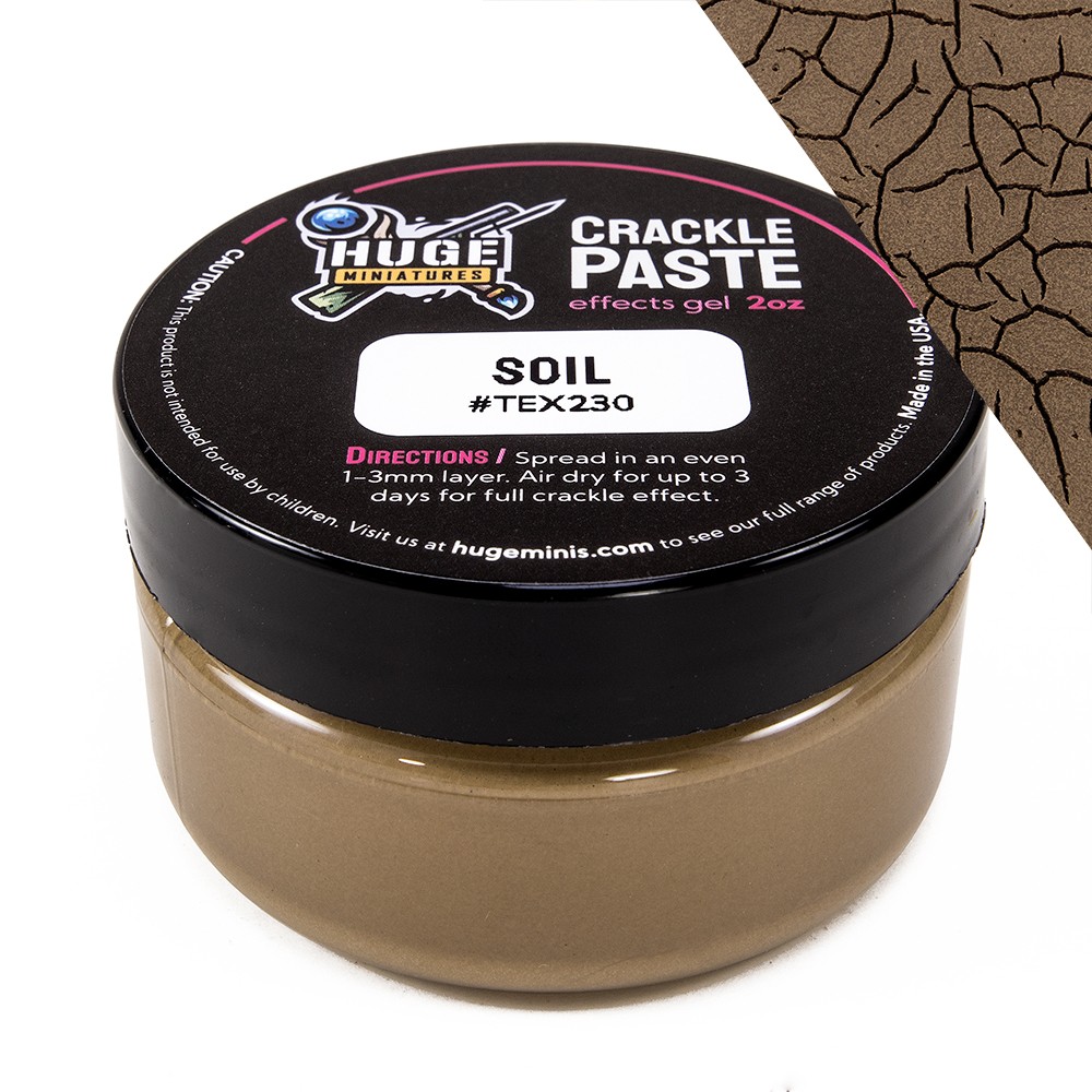 Huge Miniatures Crackle Paste, Soil Model Basing Paint – 2oz Resealable Jar