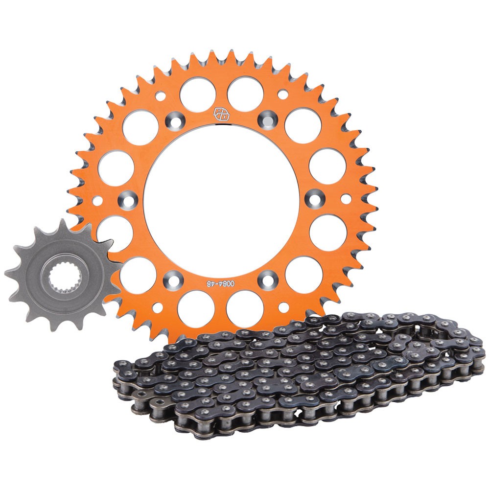 PD Front Rear Orange Aluminum Sprocket Kit 14T 50T 420 Chain KTM 65 SX XC 02-11