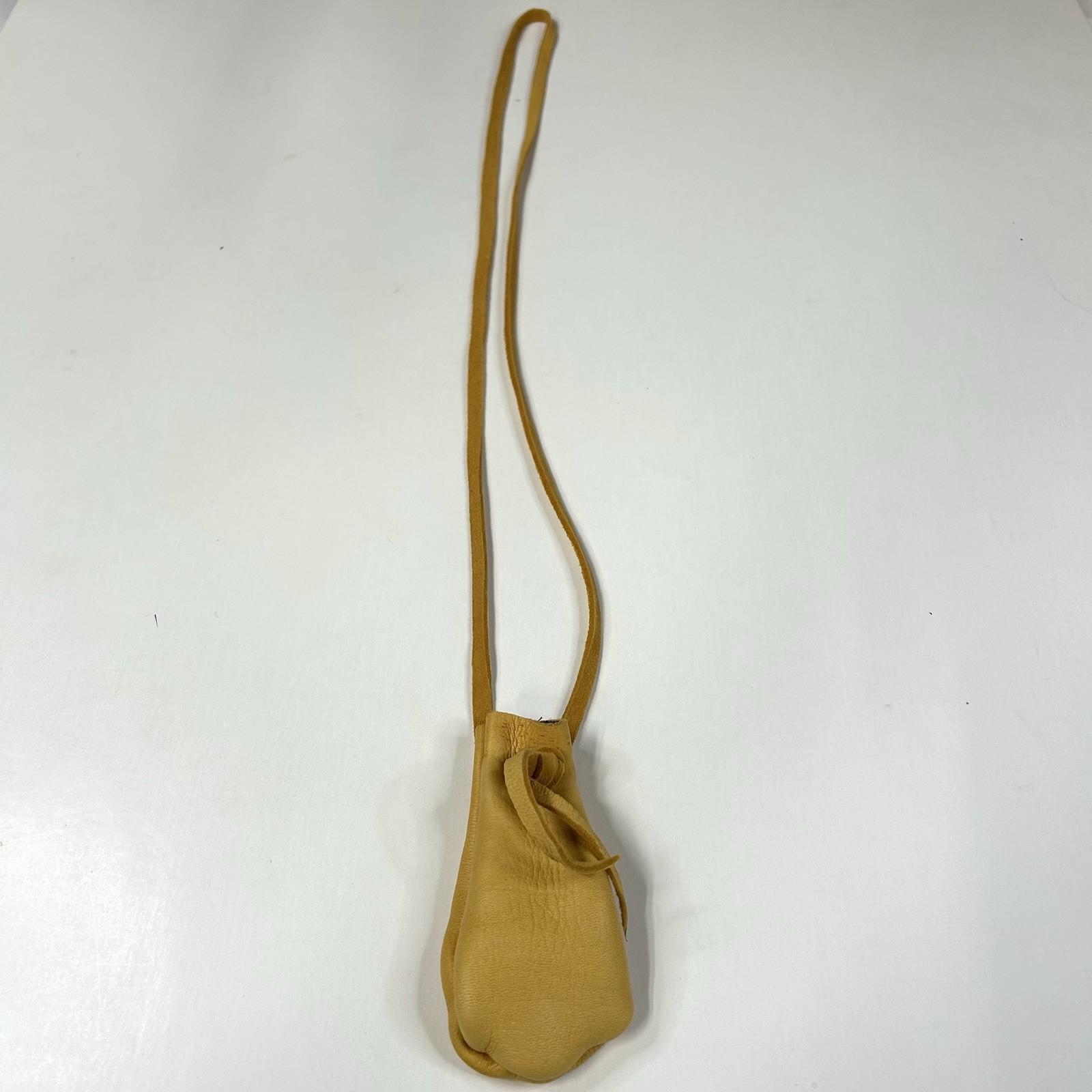 NEW Handmade Native American Medicine Bag Small Leather Tan Small Drawstring