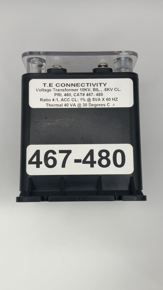 TE Connectivity Voltage Transformer 480v, 120v, 60Hz, Single Phase, Cat# 467-480