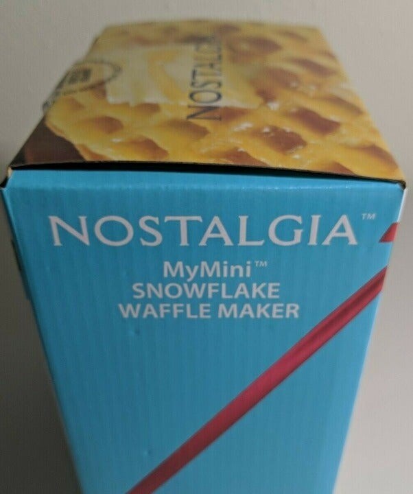 Nostalgia Mini Blue Snowflake Waffle Maker