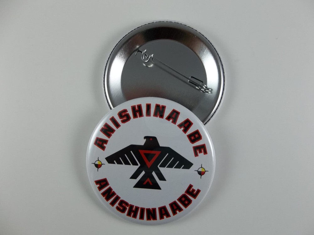 Anishinaabe Pinback Button,Magnet,Pocket Mirror,Printed Button Badge