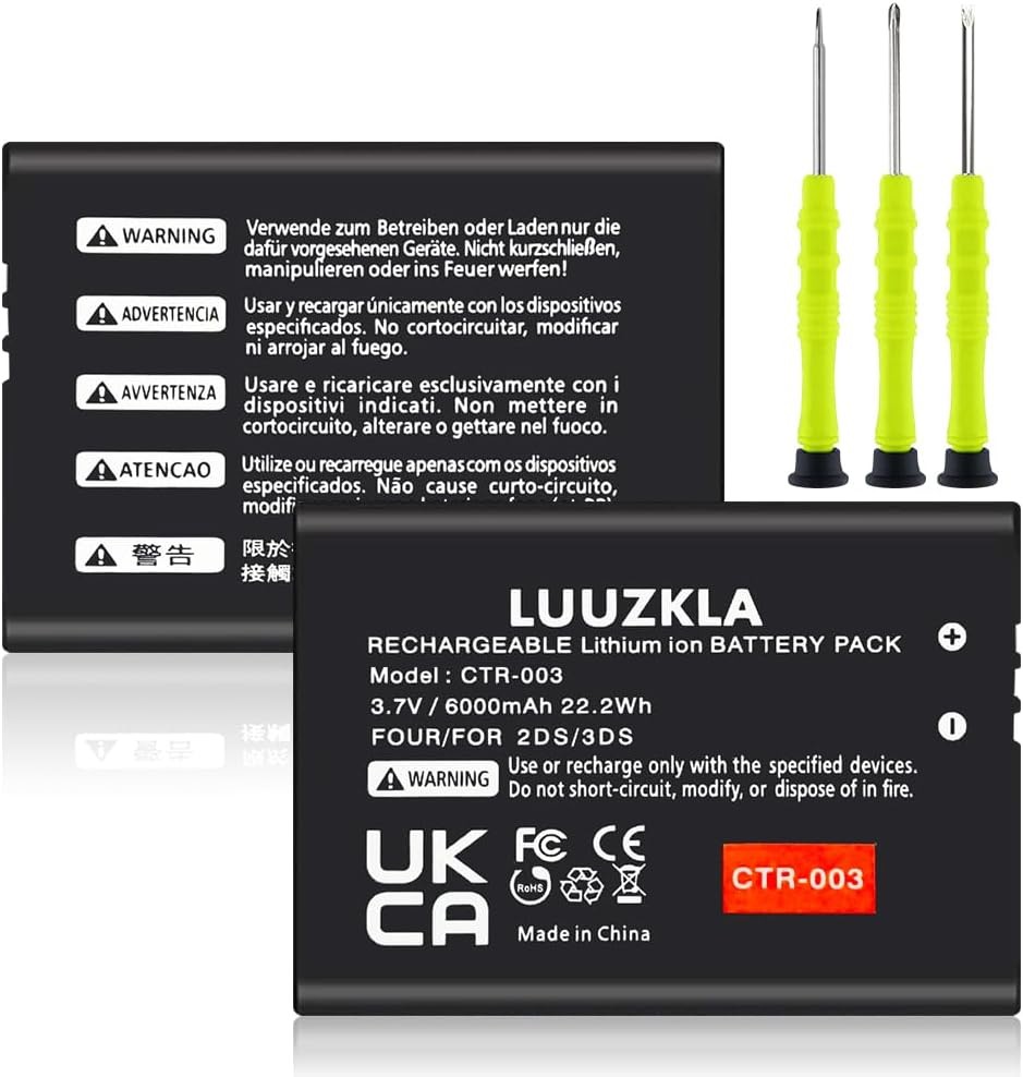 2X 6000mAh CTR 003 CTR003 Battery New Upgrade Replacement for CTR 003 Nintendo