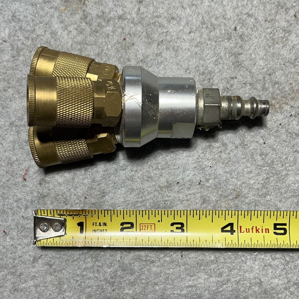 Metal Triple Extender Air Changing Coupler Adapter Socket 1/4” Brass
