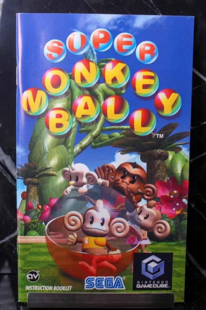 NO GAME- Super Monkey Ball INSERT MANUAL ONLY! Nintendo GAMECUBE