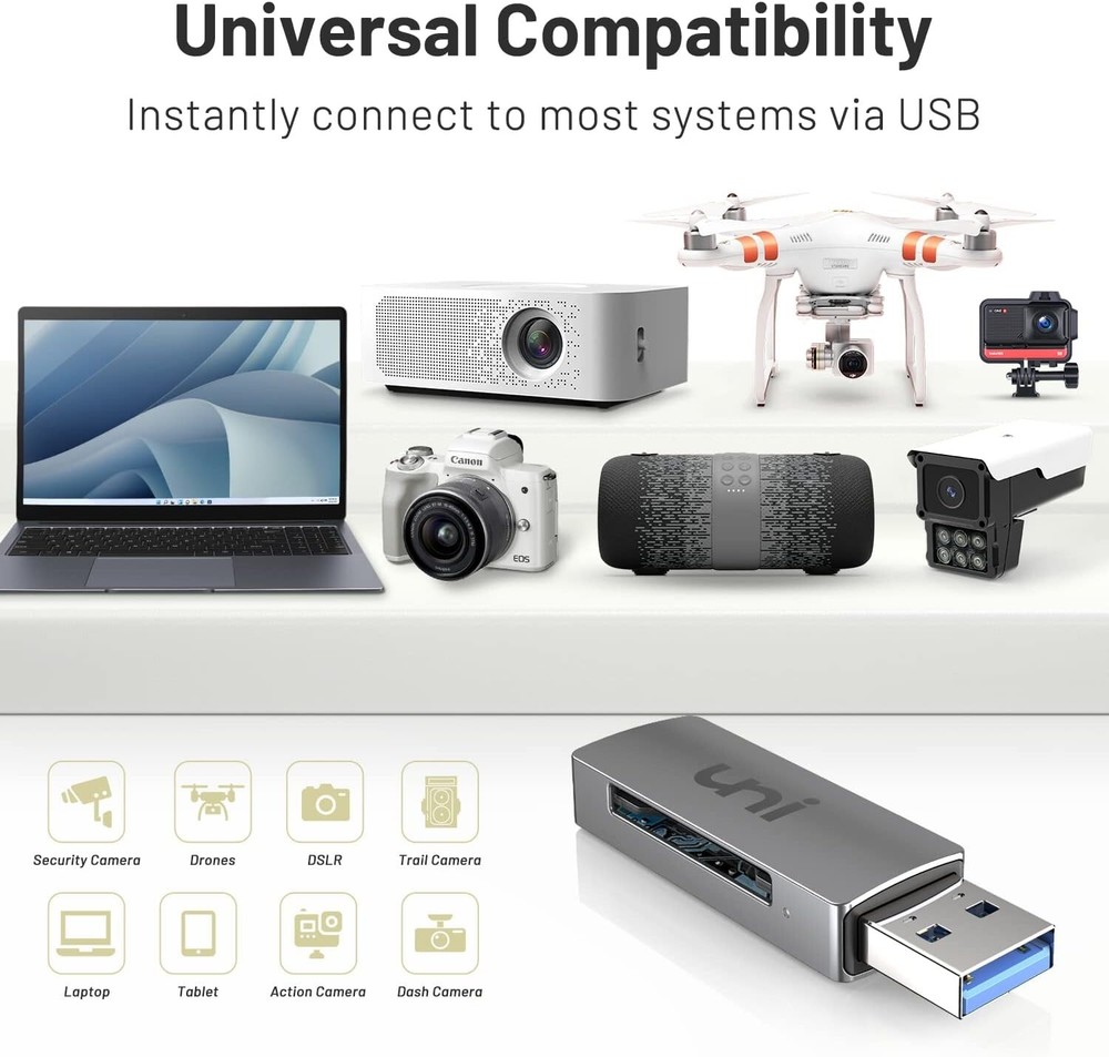 uni USB 3.0 to Micro SD Memory Card Adapter for SD/Micro SD/TF/SDHC/SDXC/MMC