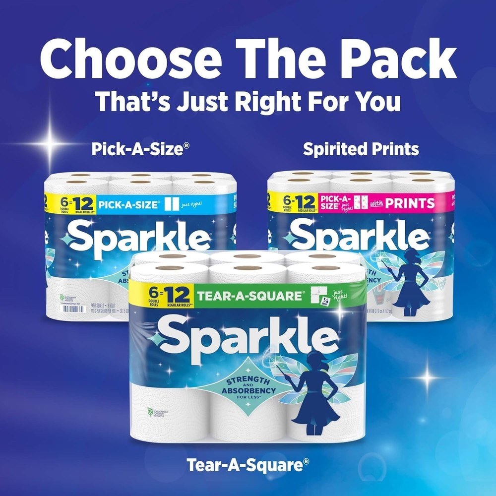 Sparkle Pick-A-Size Paper Towel - 6 Double Rolls