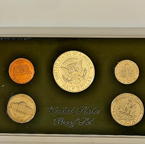 1969 S US Mint Proof Coin Set Silver Kennedy