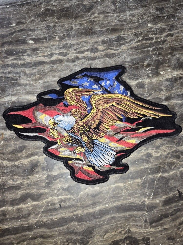 AMERICAN EAGLE EMBROIDERED BIKER PATCH 5 INCH PATCH