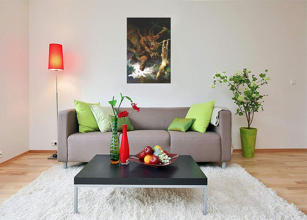 Beauty and The Beast by Frank Frazetta Non-Flocked Blacklight Poster 24" x 36"