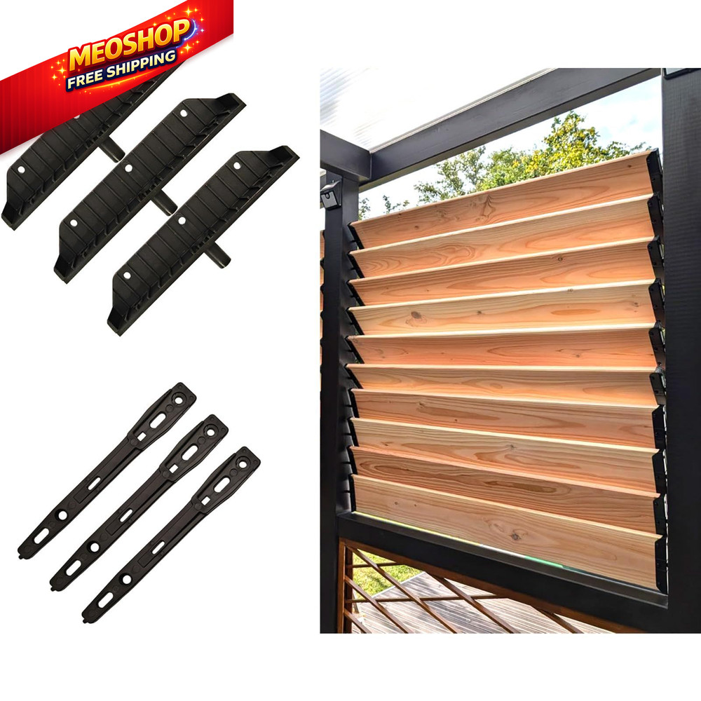 Explranltec Louver Bracket Kit, Deck Sunblind System, Shutters Hardware Black